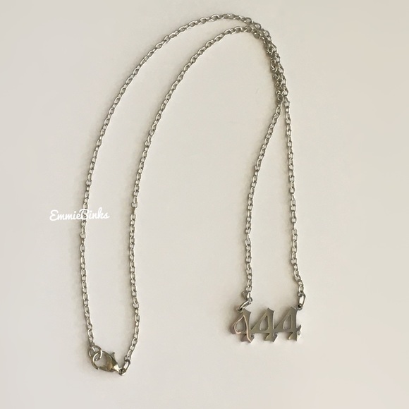 💥3for$28 New Angel Number 444 Numerology Minimalist Stainless Steel Necklace - Picture 5 of 11